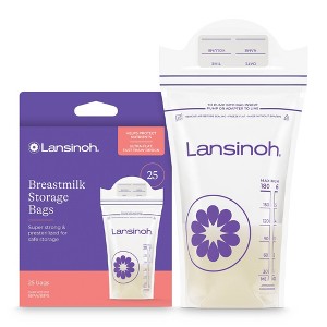 Lansinoh Breast Milk Storage Bags, Fast Freeze & Thaw Breast Milk Bags for Baby Bottle Feeding - 6oz - 1 of 4