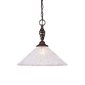 Toltec Lighting Elegante 1 - Light Pendant in  Dark Granite with 16" Frosted Crystal Shade - 1 of 1