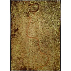 HomeRoots 9' X 13' Green and Brown Abstract Non Skid Area Rug - 1 of 4