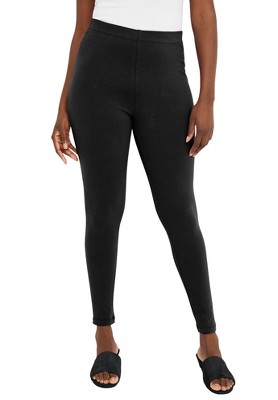 Jessica London Women's Plus Size Everyday Stretch Cotton Legging - 22/24,  Black