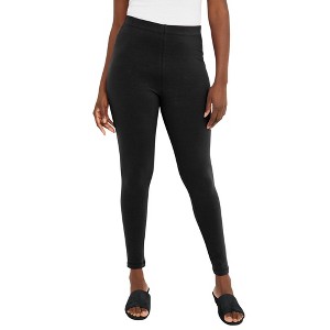 Jessica London Women's Plus Size Everyday Stretch Cotton Legging - 1 of 4