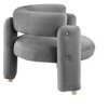 CAVINAS Velvet Barrel Accent Chair with Mid-Height Curved Backrest,Cozy Upholstered Living Room Chairs,Reading Chairs for Living Room - 4 of 4