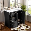 36'' Bathroom Vanity with Ceramic Sink Combo,Freestanding Vanity Set with Storage,3 Drawers and Soft Closing Doors – The Pop Home - 2 of 4