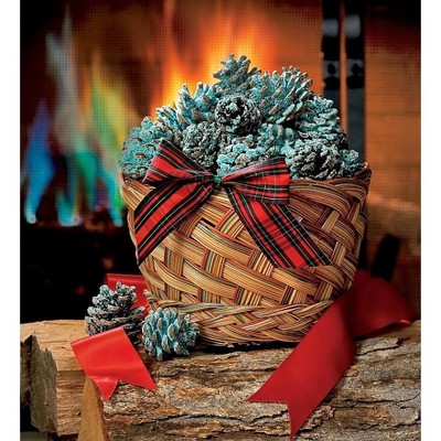 Plow & Hearth - Fireplace Color Changing Cones in Gift Basket