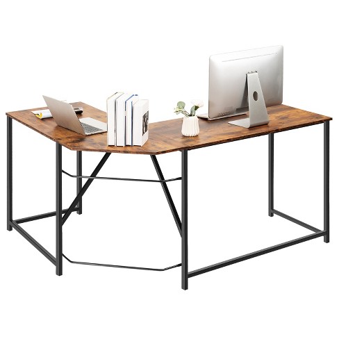 Homcom Gaming Computer Desk, Home Office Gamer Table Workstation With Cup  Holder, Headphone Hook, Cable Management, Carbon Fiber Surface : Target