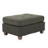 Poundex,Poundex Tufted Fabric Cocktail Ottoman - 3 of 4