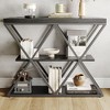 3-Tier Industrial Console Table w/ Metal Frame & Open Storage - Entryway Sofa Table for Hallway, Living Room - 2 of 4