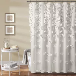 72"x72" Riley Shower Curtain White - Lush Décor