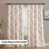 HLC.ME Jasmine Floral Patterned Window Rod Pocket Curtains - Light Blocking Darkening Window Panels, Set of 2 - 3 of 4