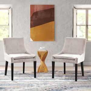 Modern Dining Chairs Set of 2,Fabric Upholstered Dining Room Side Chairs,Living Room Furniture,Wooden Restaurant Kitchen Chairs-Cuddlewood - 1 of 4