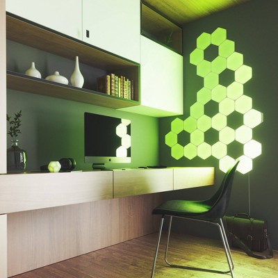 Nanoleaf 7 Panels Wooden Hexagon Smarter Kit Led Light Bulbs : Target