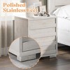AMERLIFE Nightstand with Charging Station, End Table with Slated Handles & Stainless Steel Feet - 2 of 4