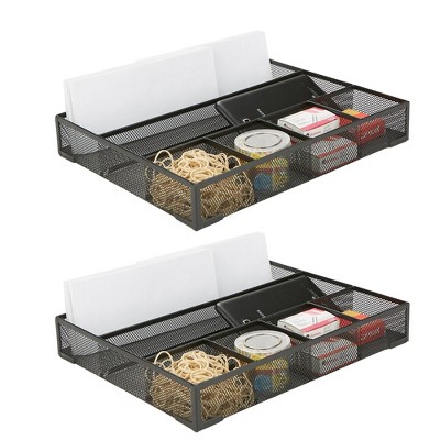 Mind Reader 2pc Mesh Deep Drawer Organizer Black