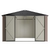 Metal Backyard Storage Shed with Lockable Doors,Outdoor Utility Garden Storage Shed with Ventilation,Weatherproof Metal Tool Shed-Coolbibila - 3 of 4