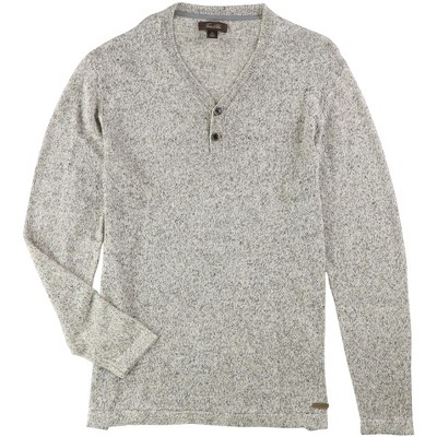 Tasso Elba Mens Marled Linen Pullover Sweater, Brown, X-Large
