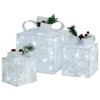 Christmas Gift Box Set of 3 White Fabric Small, Medium, Large - 2 of 4