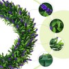 Unique Bargains Front Door All Season Decoration Plastic Green Leaves Artificial Wreaths 16" - 2 of 4