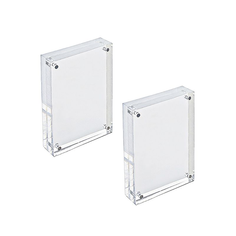 Azar Displays Clear Acrylic Magnetic Photo Block Frame Set with TWO 4x6 size Frames, 2 of 11