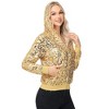 Anna-Kaci Women's Zip-Up Hoodie Jacket with Allover Sequin Embellishments and Ribbed Trim - 4 of 4