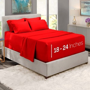 Hearth & Harbor 6 Piece Sheet Set, Extra Deep Pocket Sheets Fits Mattress up to 21", Soft Microfiber Sheets - 1 of 4