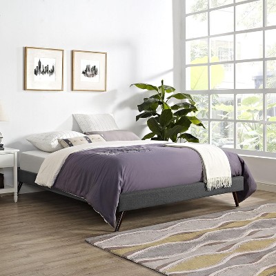Modway Helen Queen Fabric Bed Frame with Round Splayed Legs