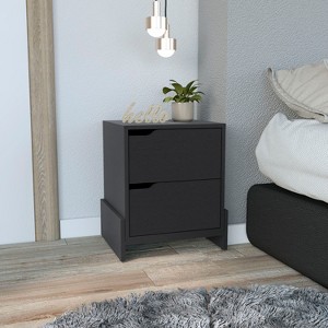 Vynxaria Luss Nightstand with Dual-Drawer Storage and Stylish Design - 1 of 4