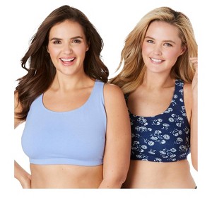 Comfort Choice Women's Plus Size Wireless Sport Bra 2-Pack - 1 of 4