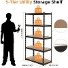 Kitchen Storage, Heavy Duty Storage Shelves 36" x 18" x 72", 5 Tier Durable Metal Construction, Adjustable Shelving, Storage Utility Rack Shelf Unit - 3 of 4