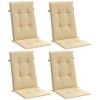 vidaXL Highback Chair Cushions 4 pcs Melange Beige 47.2"x19.7"x1.6" Fabric - 3 of 4