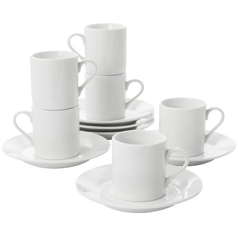 Gibson Home Color Cafe 13 Piece Espresso Mug and Saucer Set with Metal Rack in Assorted Colors
