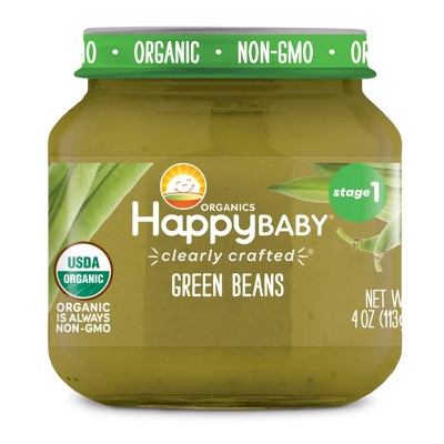 HappyBaby Clearly Crafted Green Beans Baby Meals Jar - 4oz