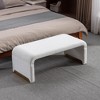 NicBex Modern 43.3" Bedroom Bench Accent Stool with Boucle Fabric and Gold Trims for Entryway and Living Room - 2 of 4