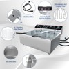 Dual-Tank Commercial Deep Fryer,  Stainless Steel Countertop Fryer Machine with Baskets and Lids - 3 of 4