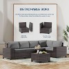 ALAULM Outdoor Patio Furniture Set Outdoor Sectional Rattan Sofa Set Brown Manual Wicker Patio Conversation Set with Cushions - 3 of 4