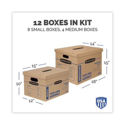SmoothMove Classic Kraft Corrugated Cardboard Storage Box Set