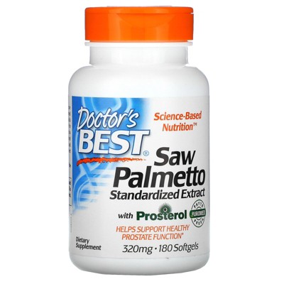 Doctor's Best Saw Palmetto, Standardized Extract, 320 mg, 180 Softgels, Herbal Supplements