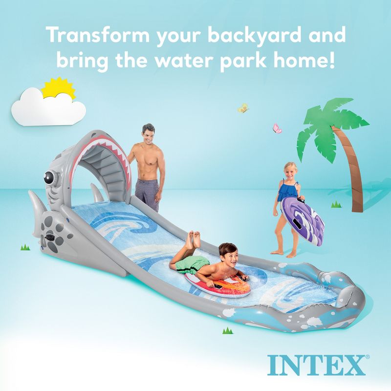 Intex Surf 'N Slide Inflatable Kids Backyard Splash Water Slide with 2 Surf Riders and Wet Set Adhesive Vinyl Tube Repair Patch 6 Pack Kit, 5 of 7