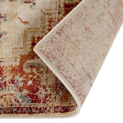 Ivory Oriental Elegance 6' x 9' Synthetic Area Rug