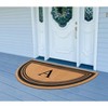 A1HC Coir and PVC Backing Half Round Monogrammed Flock Door Mat, 30"x60", Anti-Shed Heavy Duty Doormats - 2 of 4
