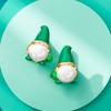 Ross-Simons 8-8.5mm Cultured Pearl and Multicolored Enamel Leprechaun Gnome Earrings in 18kt Gold Over Sterling - 4 of 4