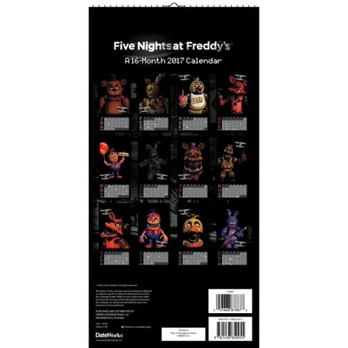 Five Nights At Freddys 2017 12x6 Vertical Wall Calendar - 