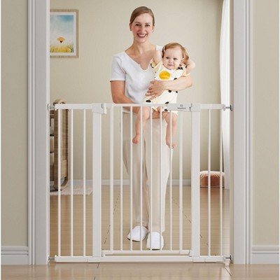 BabyBond 27-43 Inches Baby Gate for Stair and Doorway,with Extenders and Pressure/Hardware Mounting Kit, 36" Tall