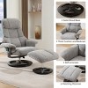 Recliner Chair with Ottoman, Swivel Accent Chair with 5 Point Vibration Massage,Seat Heating&Adjustable Backrest for Living Room-Tanpinhause - 3 of 4