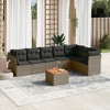 vidaXL Patio Sofa Set with Cushions Outdoor Furniture 8 Piece Poly Rattan - Gray - 2 of 4