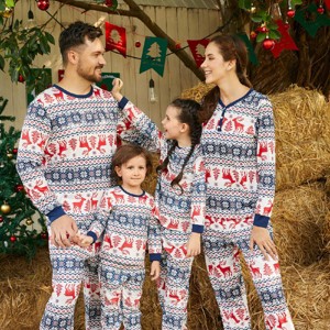 PATPAT Family Christmas Pjs Matching Sets Reindeer and Snowflake Patterned Sleepwear Xmas PJS Set for Couples and Kids - 1 of 4