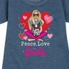 - Barbie - Peace Love Barbie Graphic Short Sleeve Fleece Dress - 2 of 4