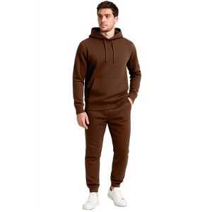 Galaxy By Harvic Men's Modern Fit Fleece-Lined Pullover Hoodie & Jogger 2-Piece Set - 1 of 4
