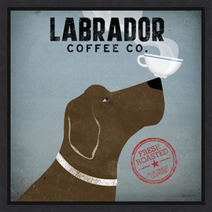 Amanti Art Labrador Coffee Co by Ryan Fowler Canvas Wall Art Print Framed 16-in. x 16-in. - 1 of 4