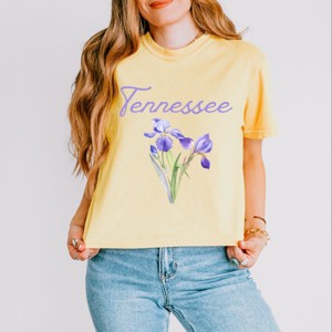 Simply Sage Market Tennessee Flower Colorful Boxy Crop Top - 1 of 4
