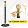 COZONY 2 Pcs Stanchion Post with 1 Pcs Black Velvet Ropes, Stainless Steel Crowd Control Barriers for Events, Elegant Queue Management System - 4 of 4